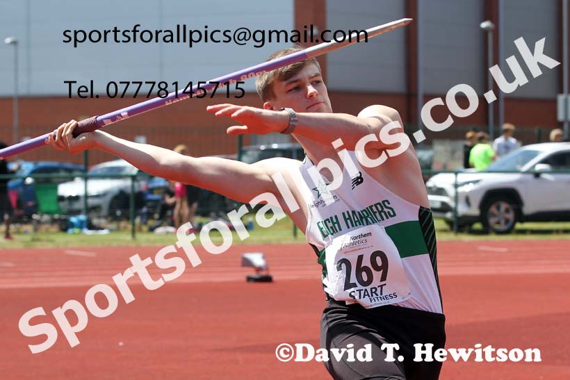 Mens under-20s javelin, 2021 Northern Senior and Under-20s Champs., Leigh. Photo: David T. Hewitson/Sports for All Pics